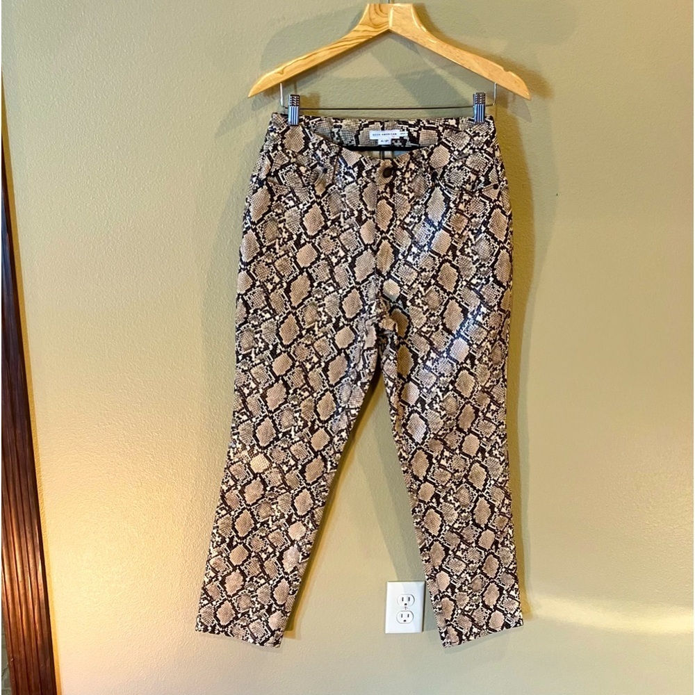 Good American Good Classic Faux Snake Skin Pants, size 4, NWOT